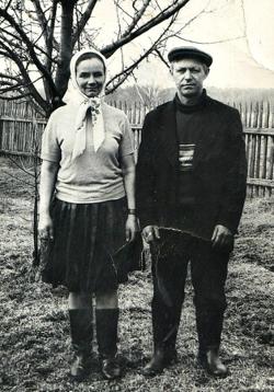 Устима Андріївна з чоловіком, прибл.
60-і рр. ХХ ст.Ustima
Krepeć z mężem ok. 1960
